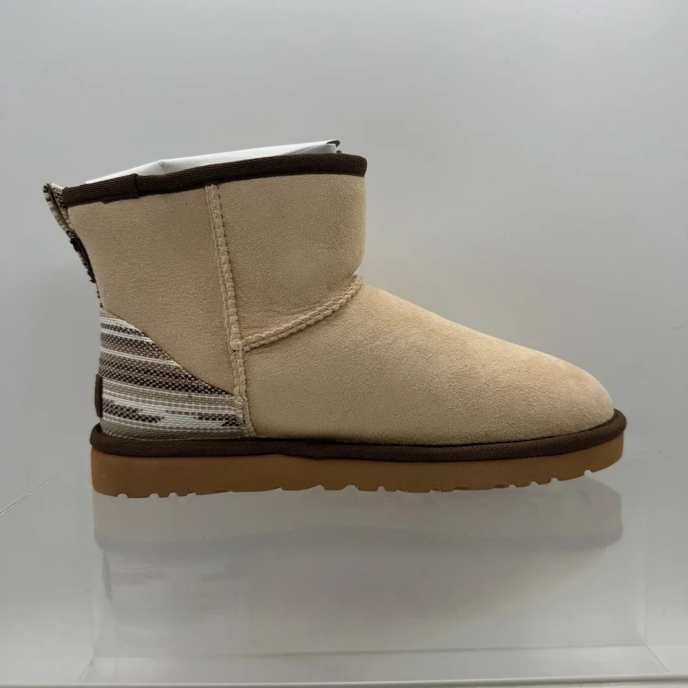 Brand New UGG Classic Mini Sherpa Cream Brown Boots 1010261 Women's Size 7